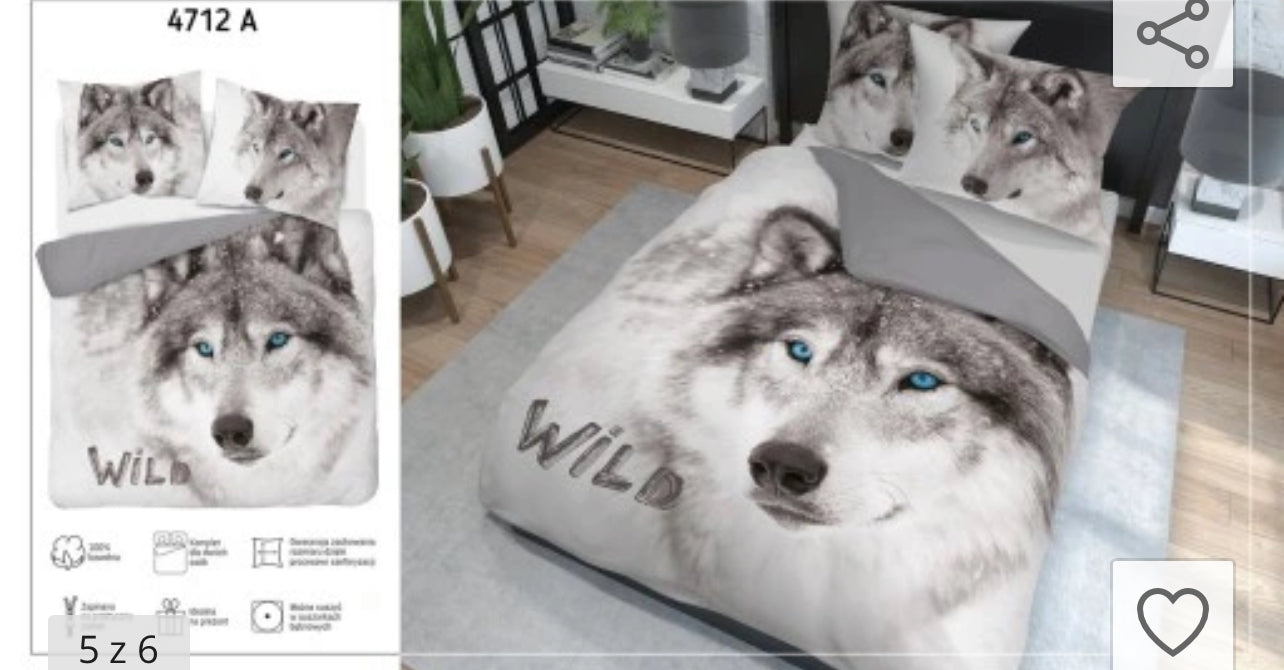 WOLF Dekbedovertrek Tweepersoons 220x200 Duurzaam Katoen 3D