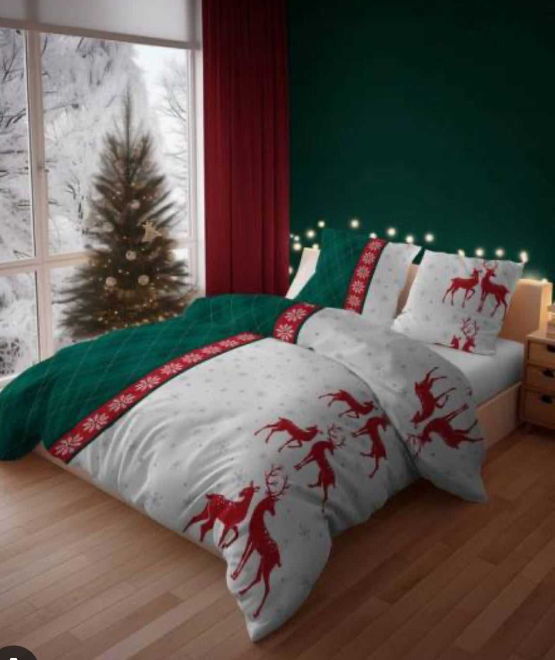 Kerst Dekbedovertrek 140x200 Flanel Duurzaam