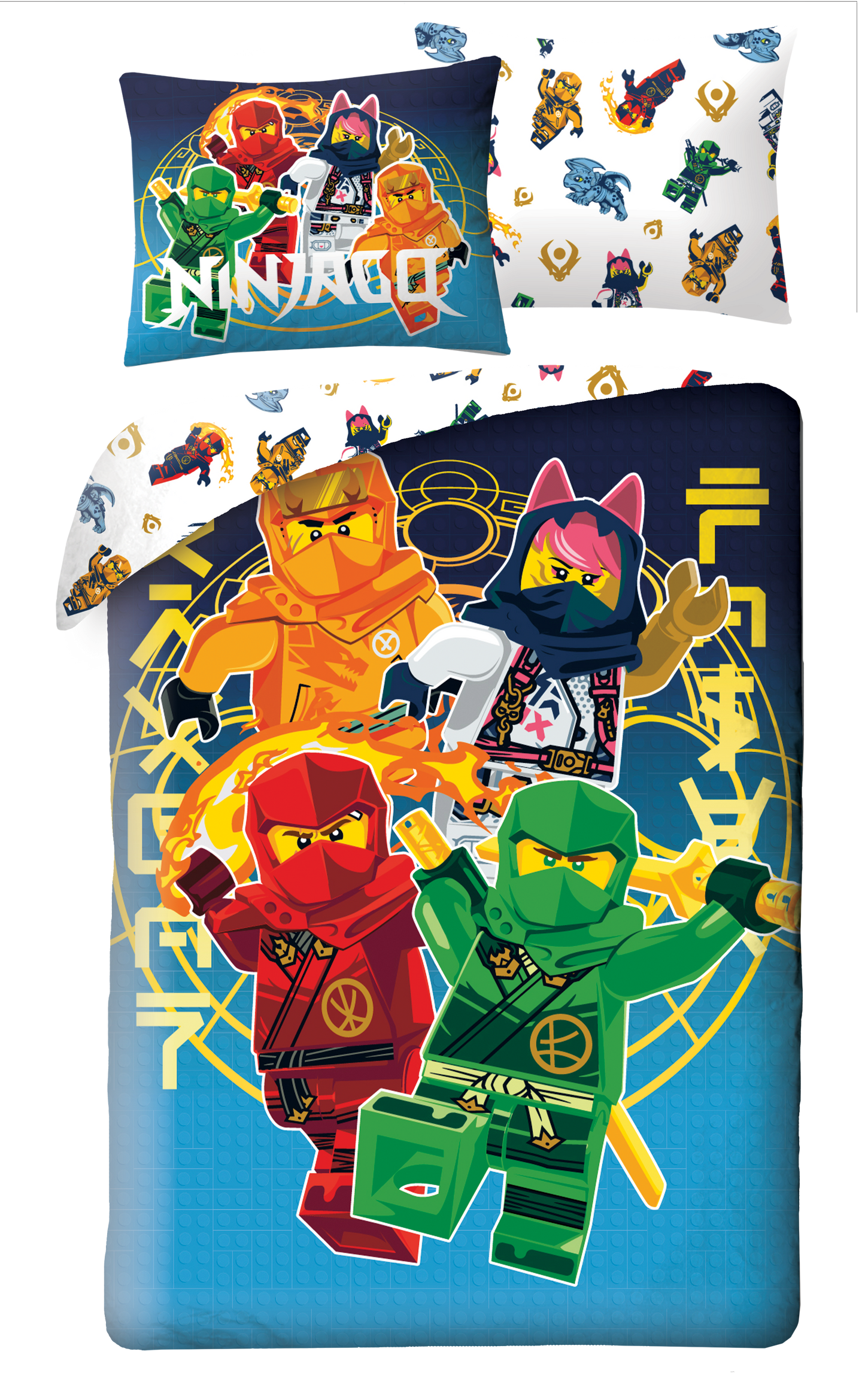 Lego Ninjago Dekbedovertrek 140x200 GroteKussensloop 70x90 Polyester