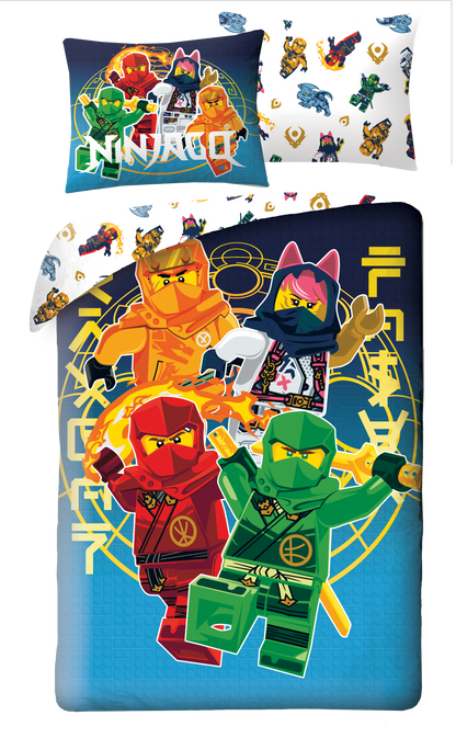 Lego Ninjago Dekbedovertrek 140x200 GroteKussensloop 70x90 Polyester