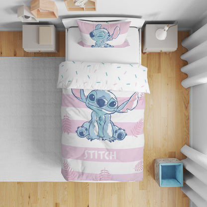 Disney Lilo Stitch Eenpersoons Dekbedovertrek 140x200 cm Katoen 2in1 Duurzaam