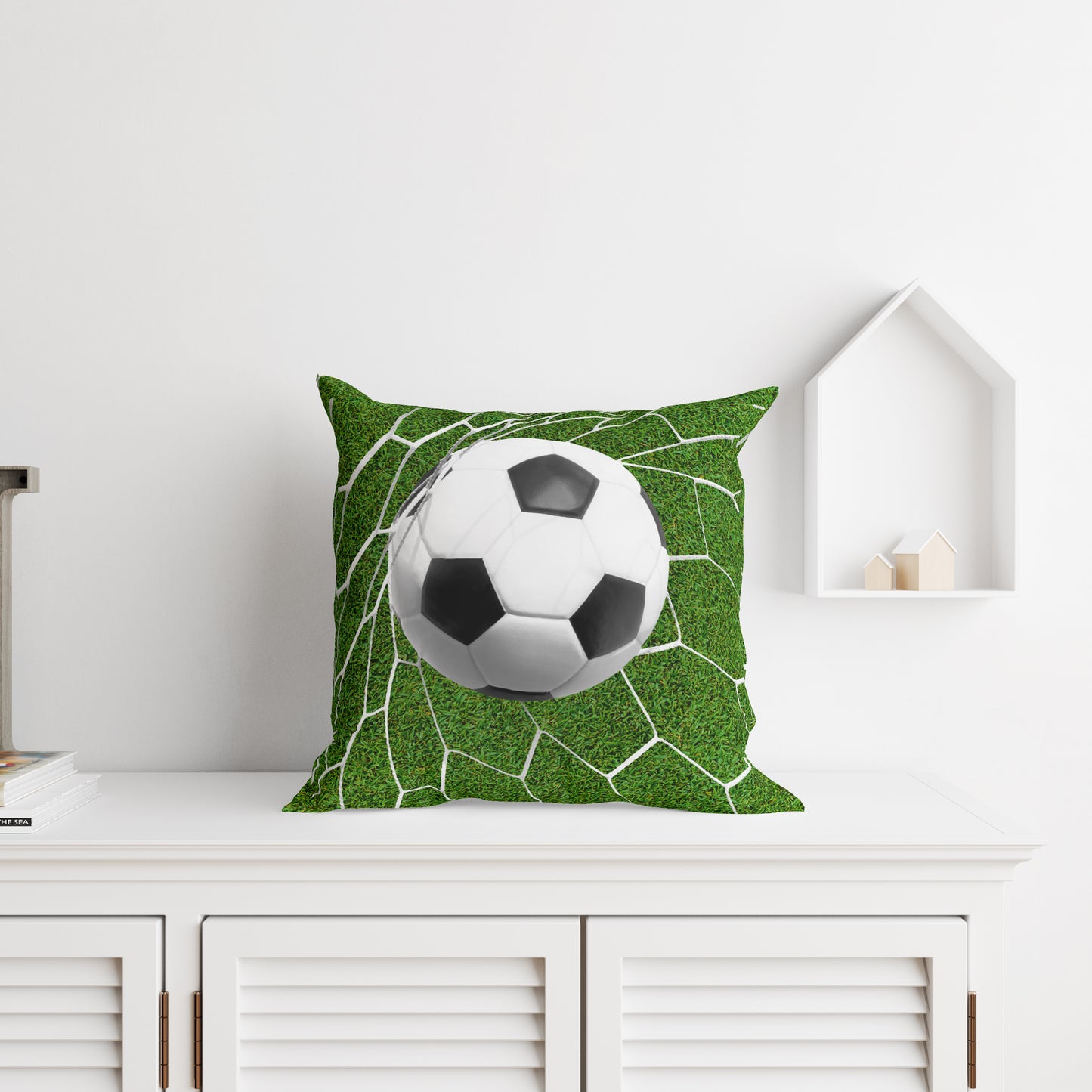 Voetbal sierkussen Gevuld 40x40 Duurzaam Polyester