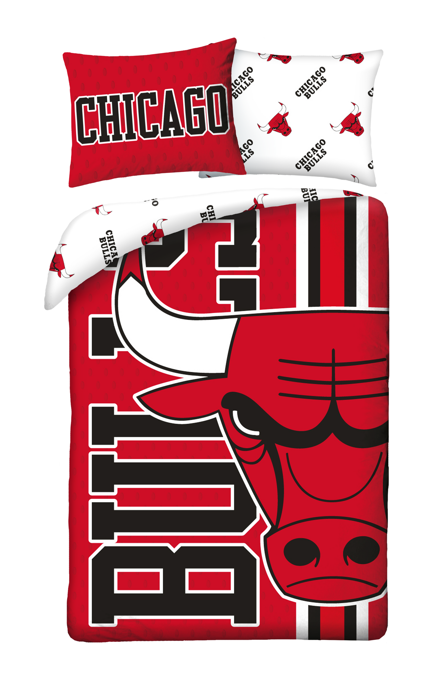 NBA Dekbedovertrek Basketball 140x200 Polyester 2in1 Chicago Bulls