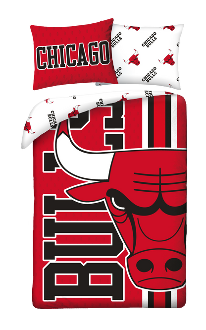 NBA Dekbedovertrek Basketball 140x200 Polyester 2in1 Chicago Bulls