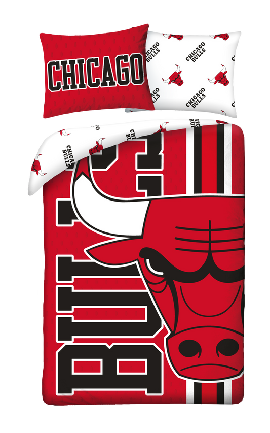 NBA Dekbedovertrek Basketball 140x200 Polyester 2in1 Chicago Bulls