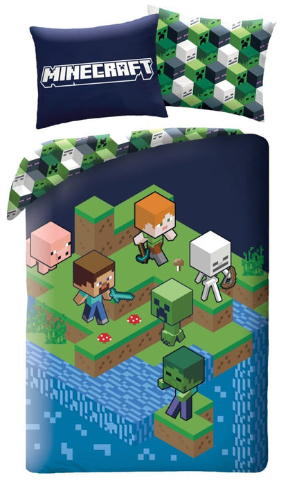 Minecraft Dekbedovertrek Eenpersoons 140x200 duurzaam Polyester