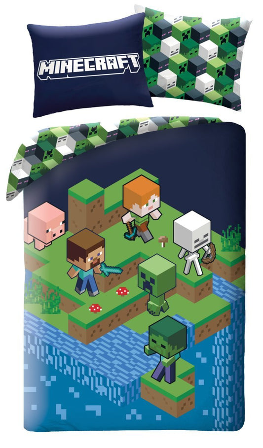 Minecraft Dekbedovertrek Eenpersoons 140x200 duurzaam Polyester