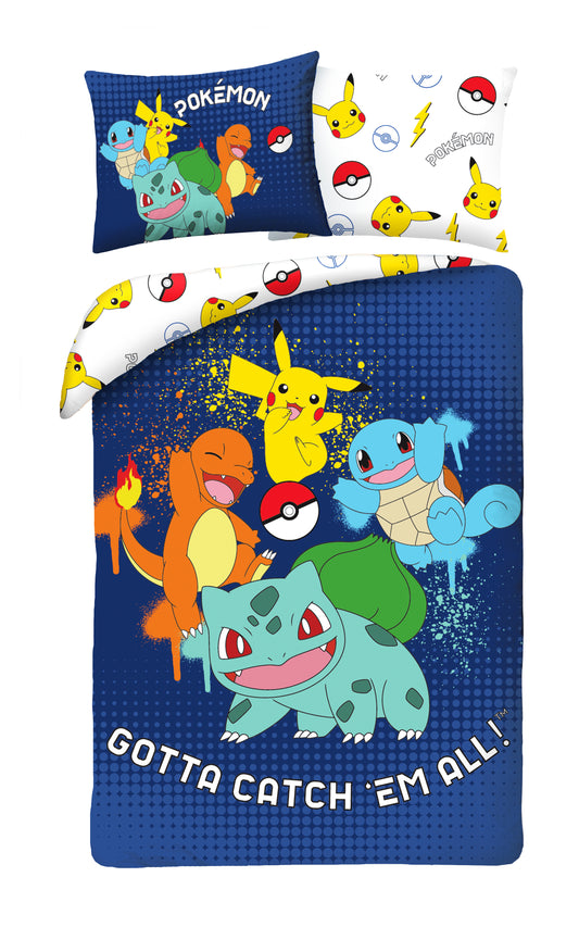 Pokemon Dekbedovertrek 140x200 2in1 Duurzaam Polyester