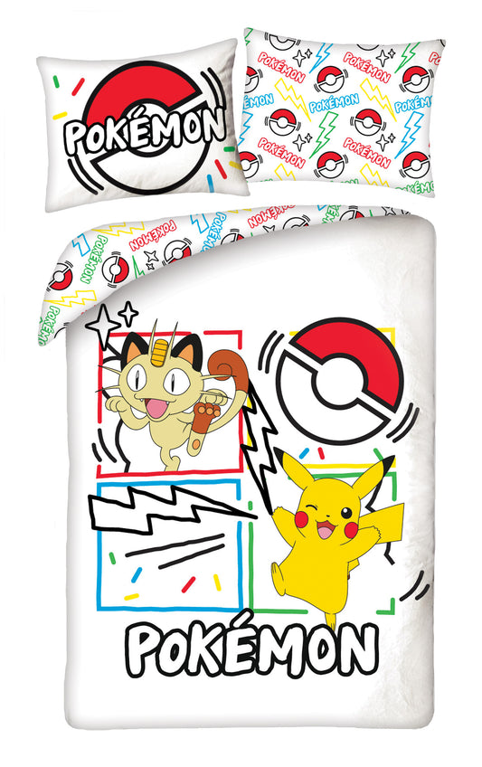 Pokemon Dekbedovertrek 140x200 2in1 Duurzaam Polyester