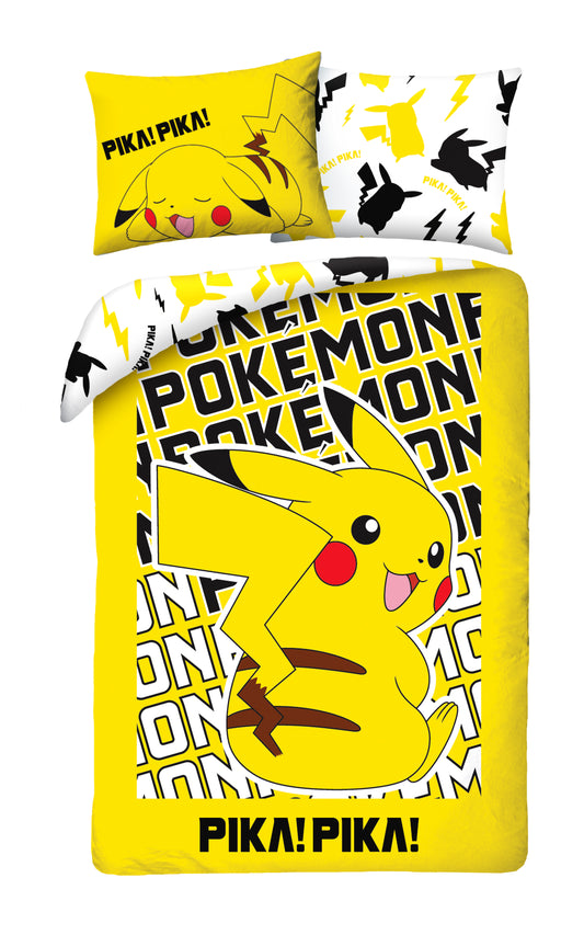 Pokemon Dekbedovertrek 140x200 2in1 Duurzaam Pika Pika