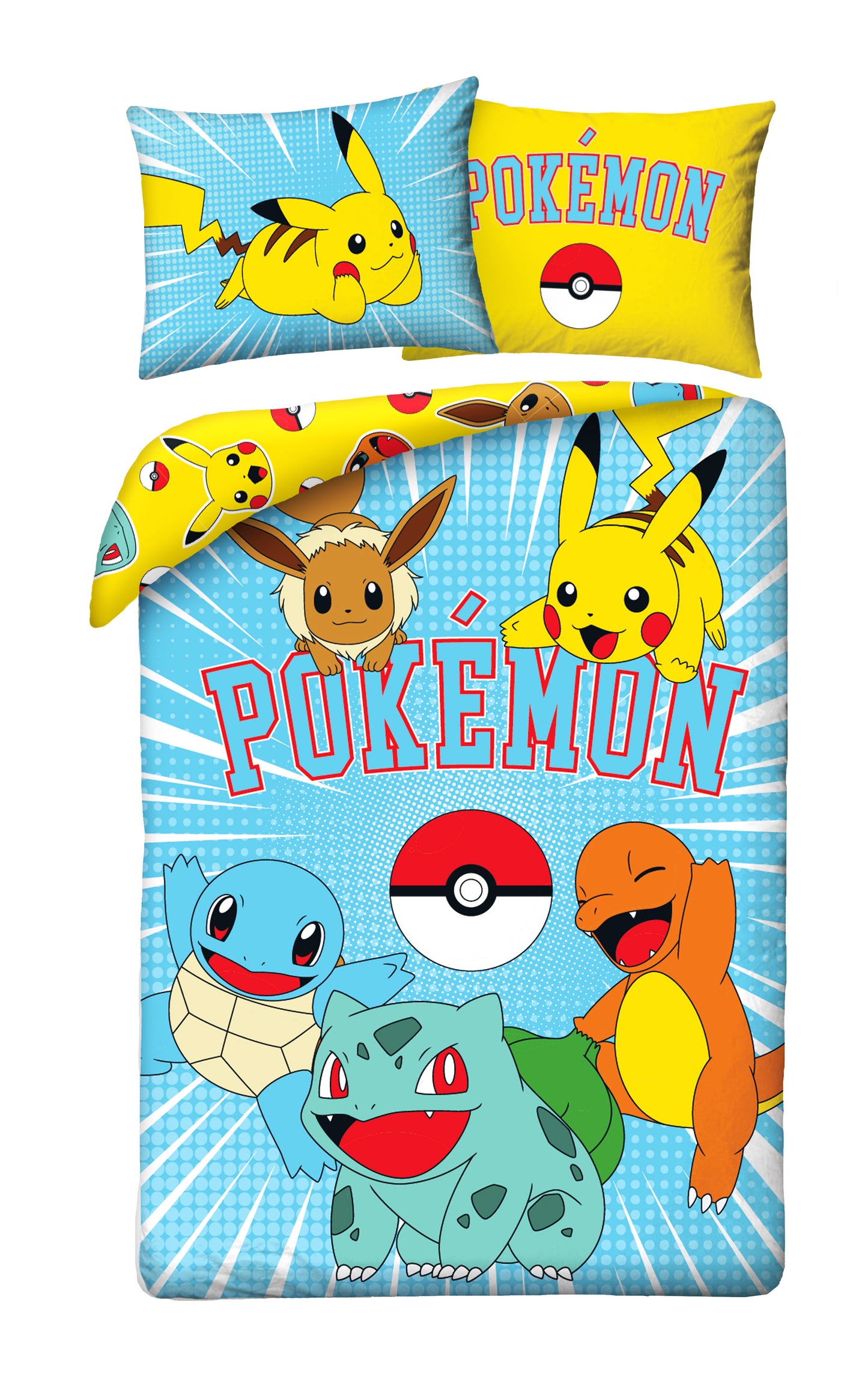 Pokemon Dekbedovertrek 140x200 2in1 Duurzaam Pika