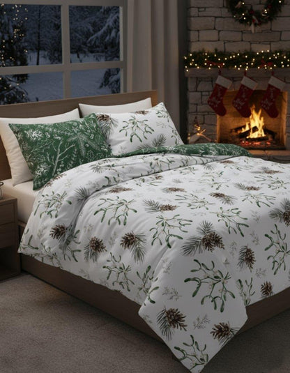 Kerst Dekbedovertrek Christmas 220x200cm Kussensloop 70x80cm Katoen