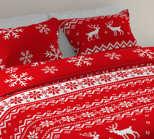 Christmas Dekbedovertrek 140x200 Kerst Katoen Xmas Reindier Winter FLANEL