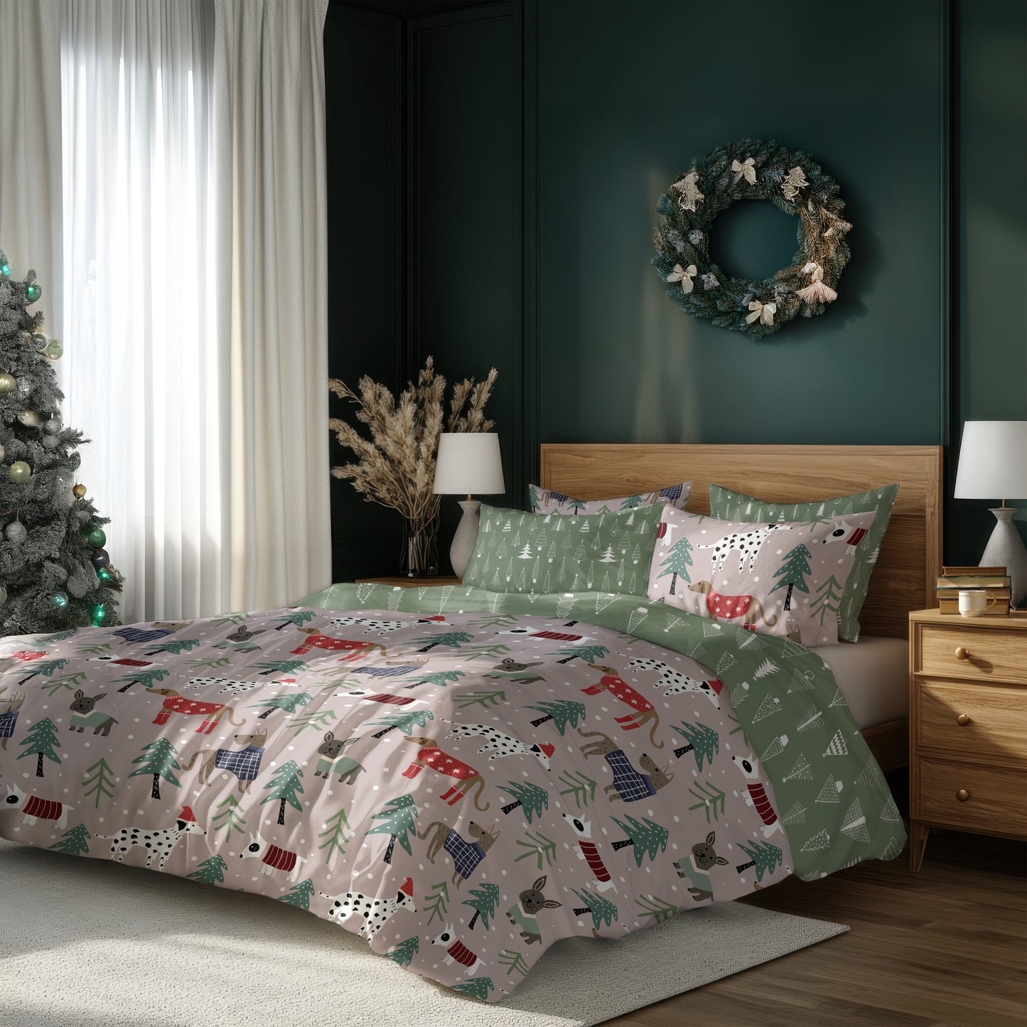 Kerst Dekbedovertrek 140x200 Microfiber Polyester Duurzaam