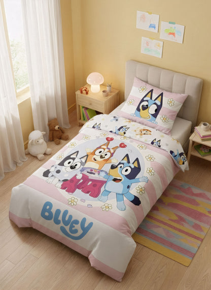 Bluey Dekbedovertrek 100x130 Katoen 2in1 Duurzaam Katoen Junior Ledikant