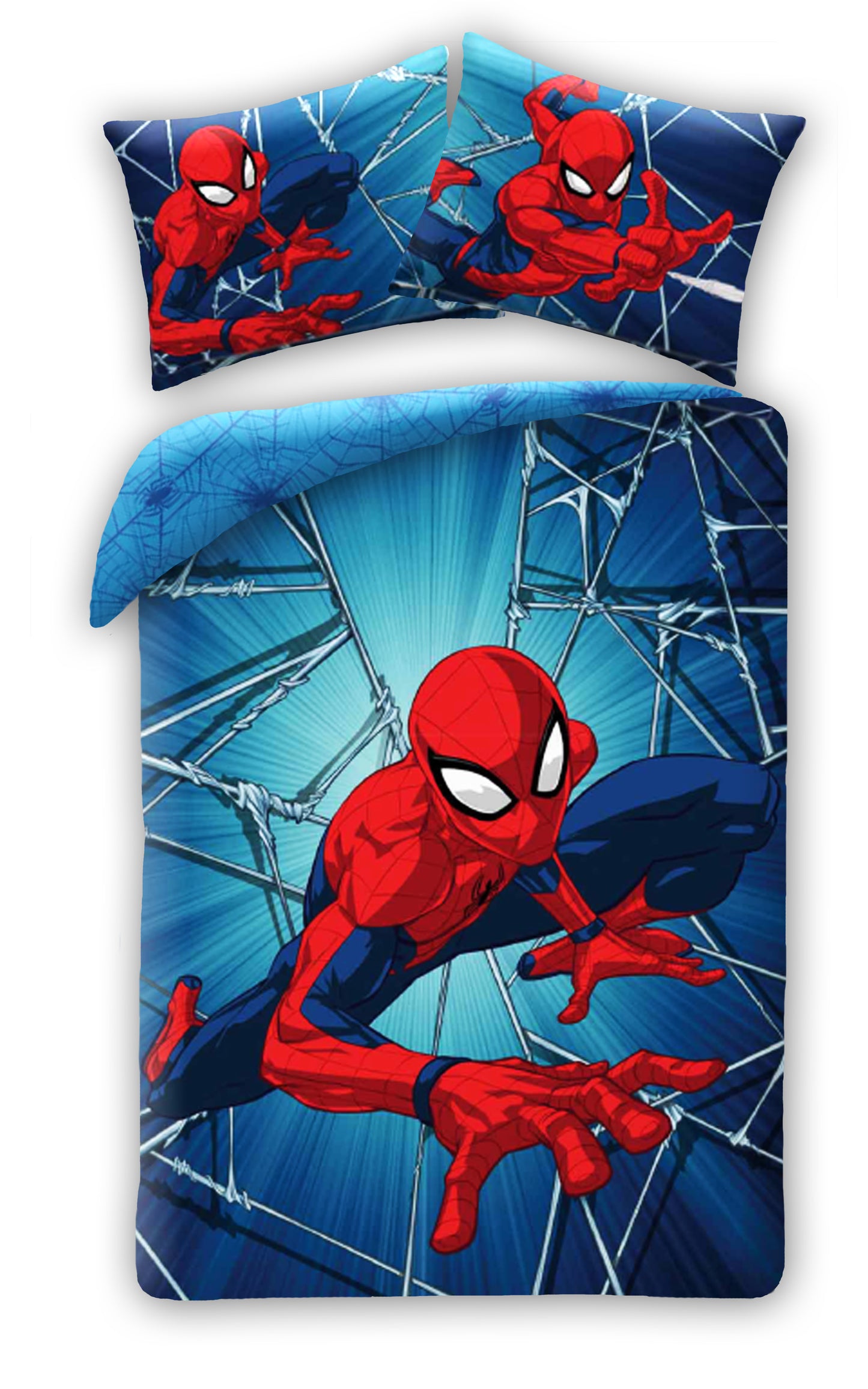 SpiderMan Dekbedovertrek Web Eenpersoons 140x200 2in1 Duurzaam Katoen