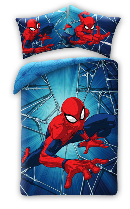 SpiderMan Dekbedovertrek Web Eenpersoons 140x200 2in1 Duurzaam Katoen