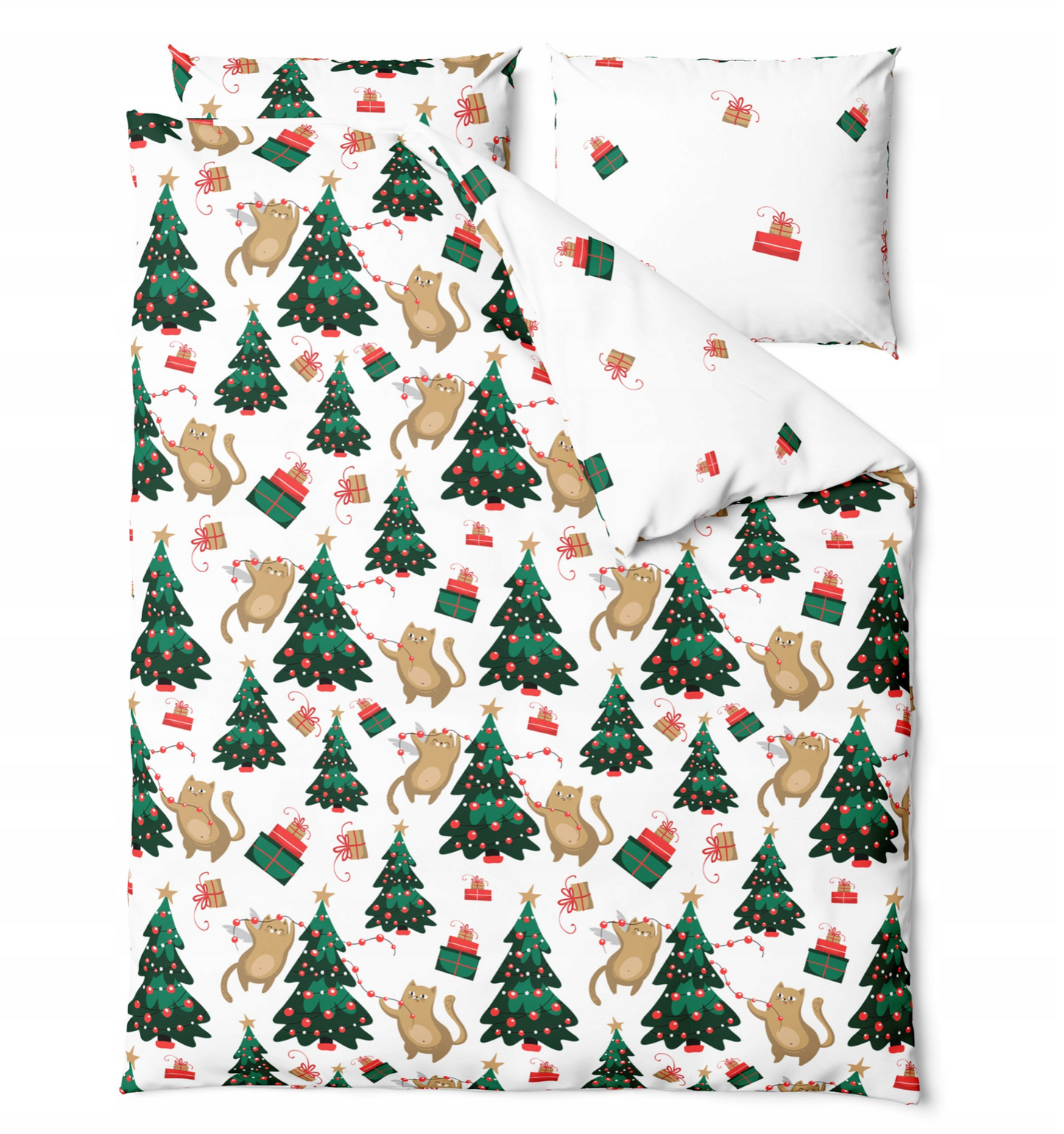 Dekbedovertrek Kerst Kerstbomen Blauw 140x200 Christmas Xmas Polyester
