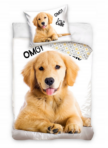 Golden Retriever Puppy Hond Dekbedovertrek 140x200 Katoen 2in1