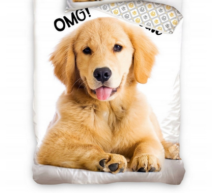Golden Retriever Puppy Hond Dekbedovertrek 140x200 Katoen 2in1