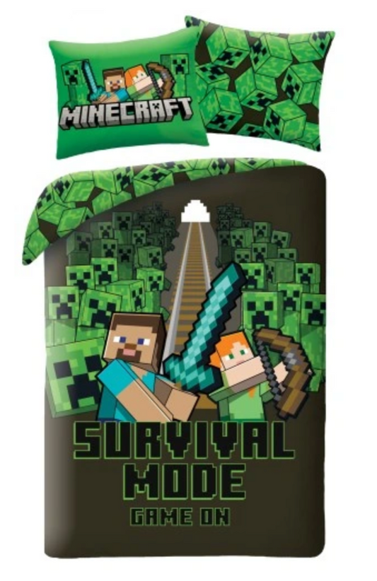 Minecraft Dekbedovertrek Eenpersoons 140x200 duurzaam Polyester