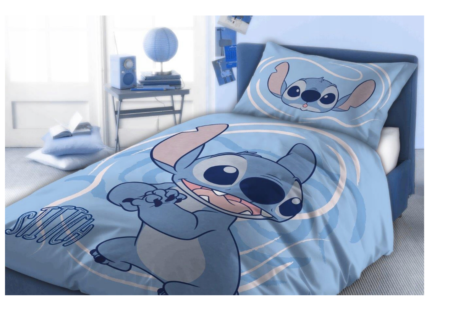 Disney Lilo Stitch Eenpersoons Dekbedovertrek 140x200 cm Katoen 2in1 Duurzaam