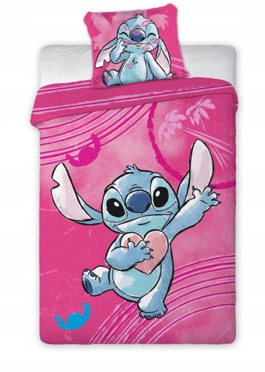 Disney Lilo Stitch Eenpersoons Dekbedovertrek 140x200 cm Katoen 2in1 Duurzaam