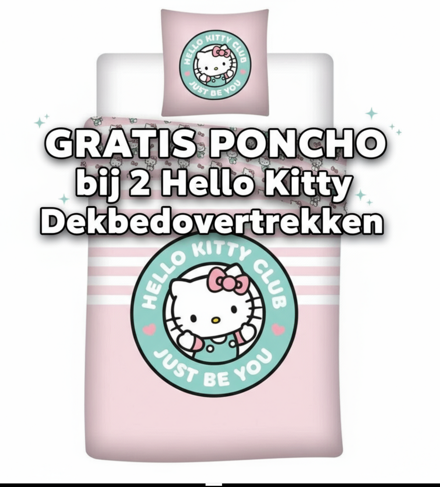 Hello Kitty Dekbedovertrek 140x200 Polykatoen 2in1