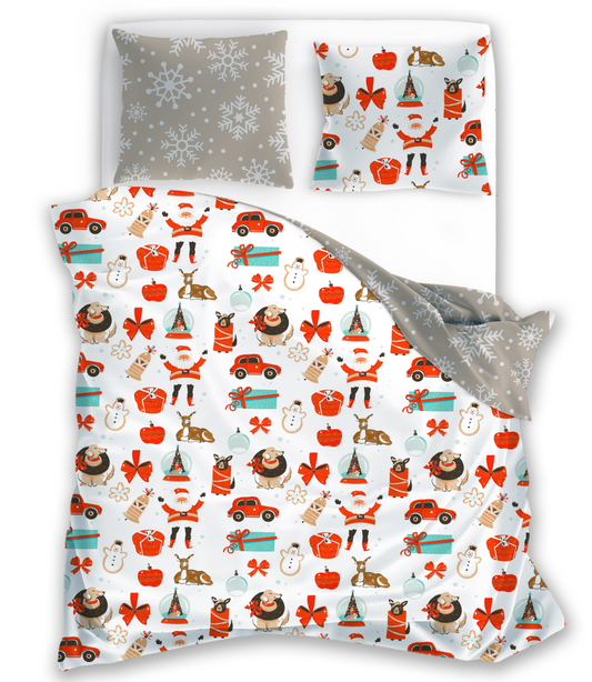 Kerst Dekbedovertrek 140x200 Satijn Microfiber Duurzaam