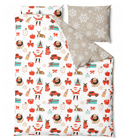 Kerst Dekbedovertrek 140x200 Satijn Microfiber Duurzaam