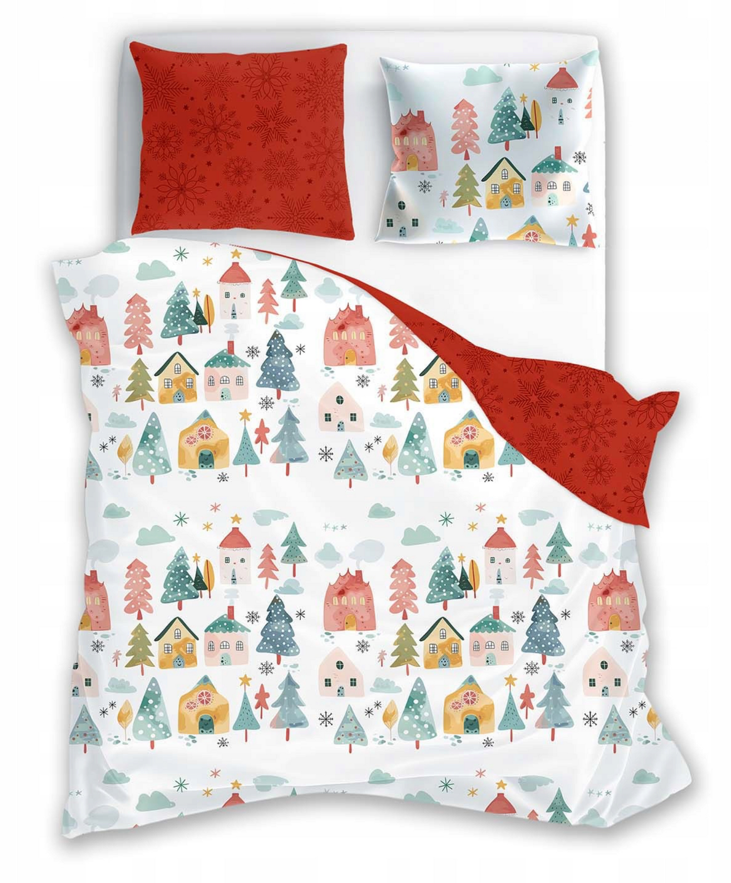 Kerst Dekbedovertrek Christmas 220x200cm  Kussensloop 70x80cm Katoen