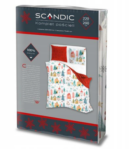 Kerst Dekbedovertrek Christmas 220x200cm  Kussensloop 70x80cm Katoen
