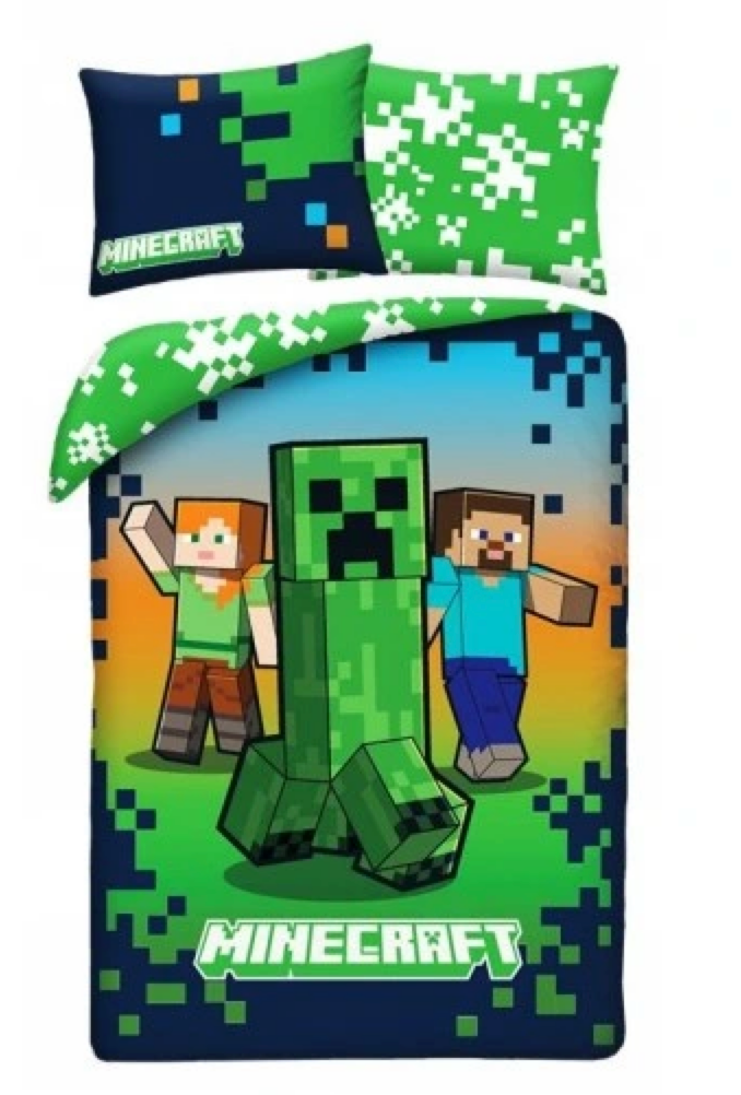 Minecraft Dekbedovertrek 140x200 Duurzaam Polyester 2in1