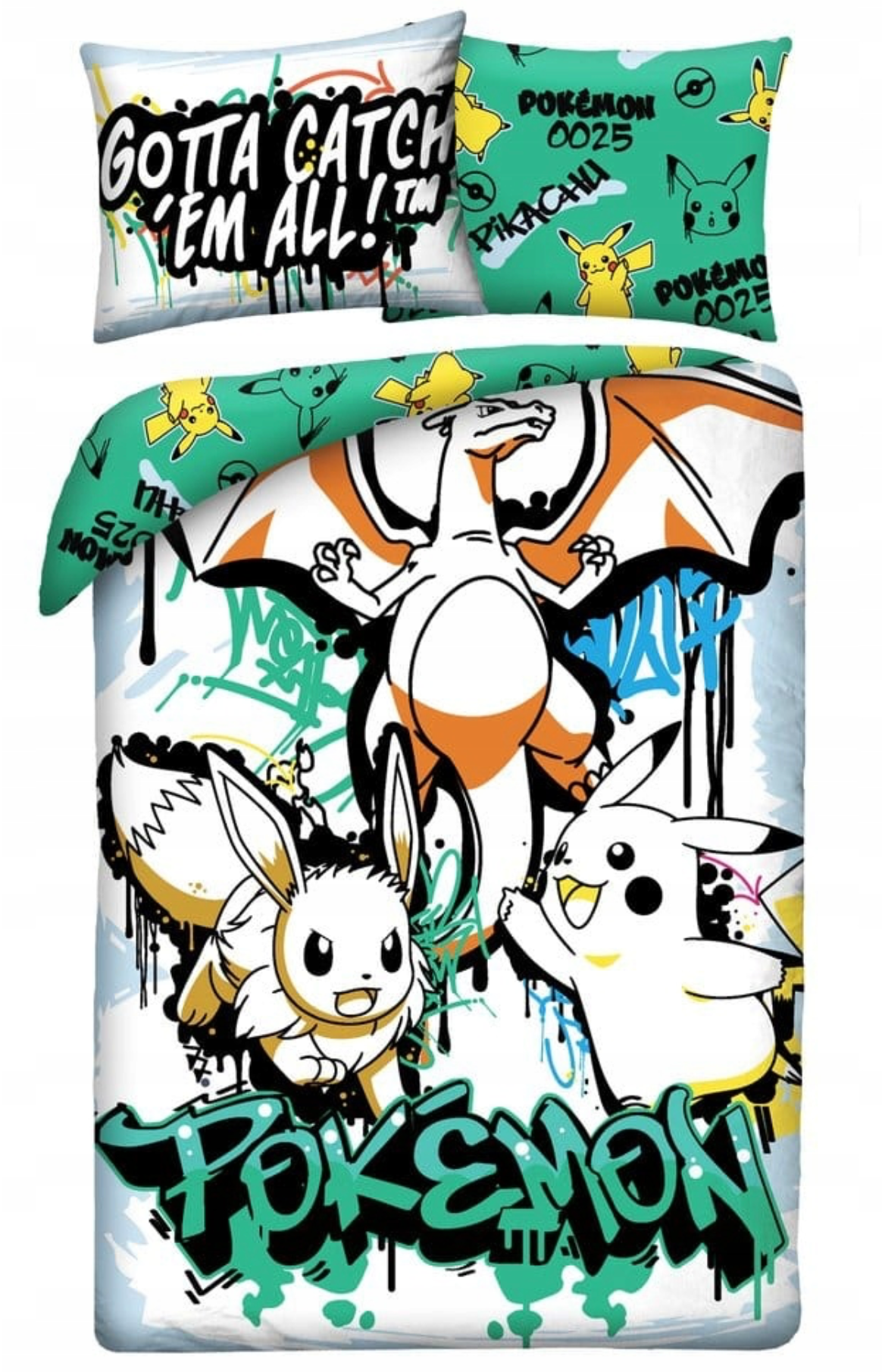 Pokemon Dekbedovertrek 140x200 2in1 Duurzaam Polyester Pikachu