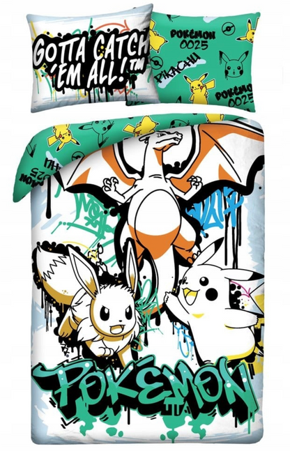 Pokemon Dekbedovertrek 140x200 2in1 Duurzaam Polyester Pikachu
