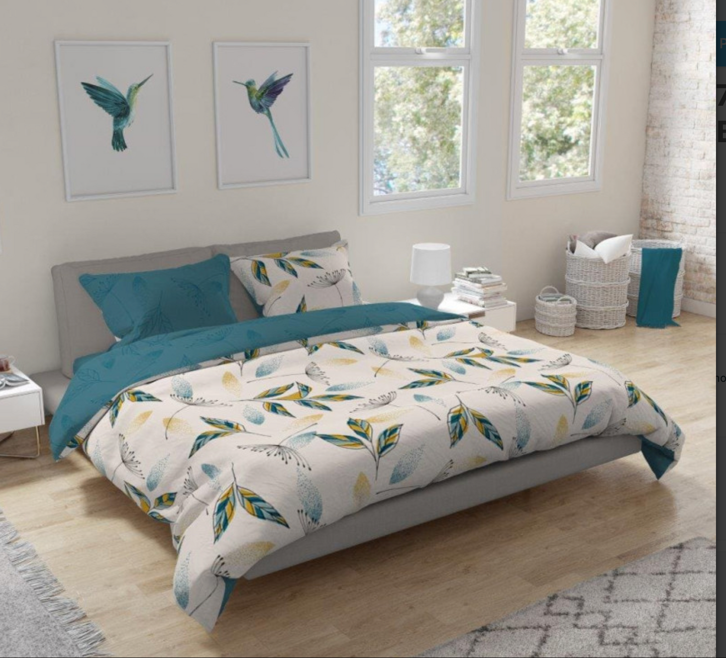 Dekbedovertrek Bladeren 140x200cm 2in1 Flanel Katoen