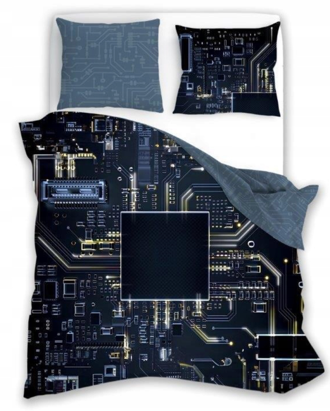 Dekbedovertrek 140x200 Glow in the Dark Printplaat Microchip Motief Kussensloop 70x90