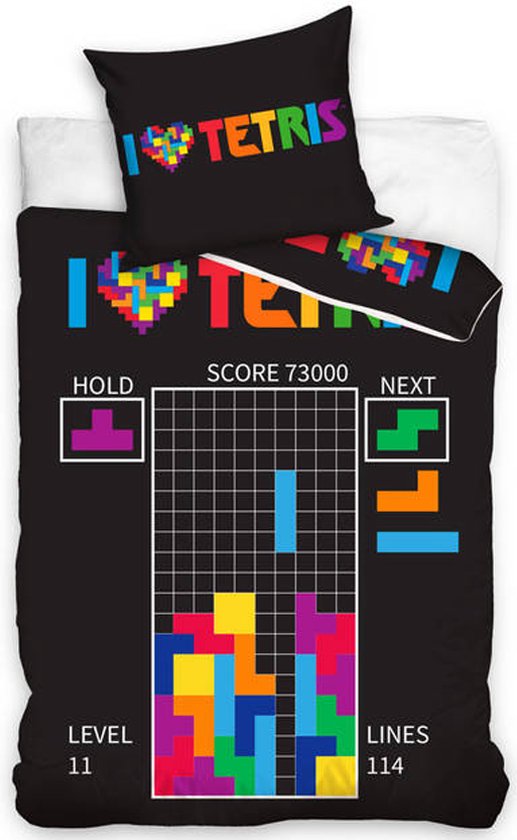 Tetris Game Dekbedovertrek 140x200 Duurzaam Katoen 2in1