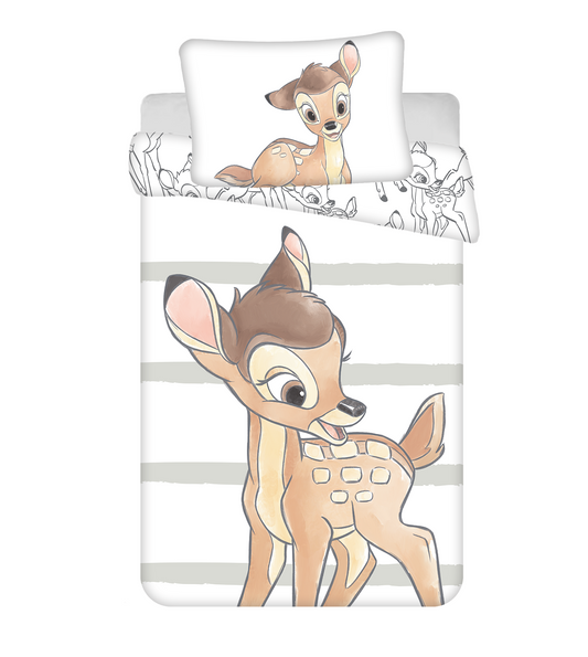Disney Bambi Strepen Dekbedovertrek 100x135 Duurzaam 2in1 Katoen