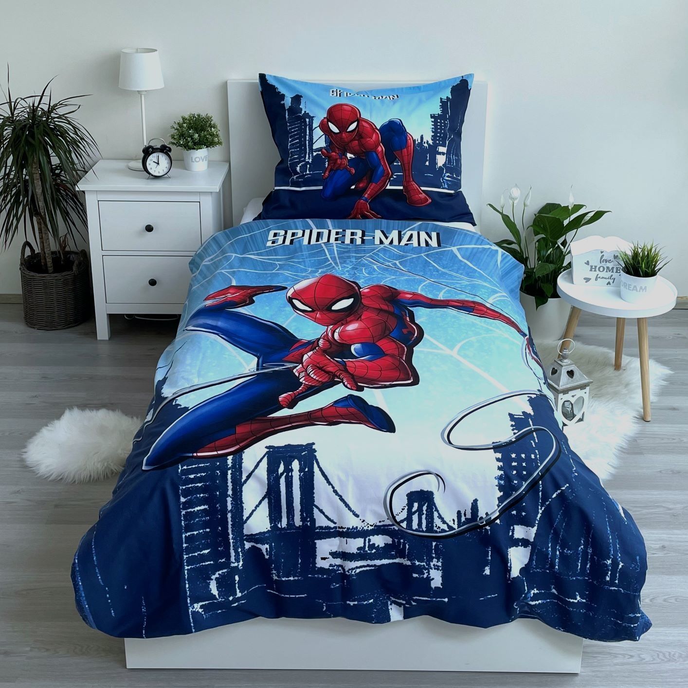 SpiderMan Dekbedovertrek Spidey 140x200  Duurzaam Katoen Blauw
