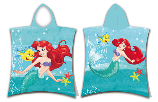Disney Ariel De kleine Zeemeermin poncho 55x115 Duurzaam Katoen