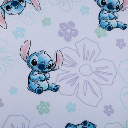 Lilo en Stitch Hoeslaken 90x200 Duurzaam Katoen Ohana White