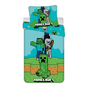 Minecraft Dekbedovertrek 140x200cm 2in1 Duurzaam Mobs Here