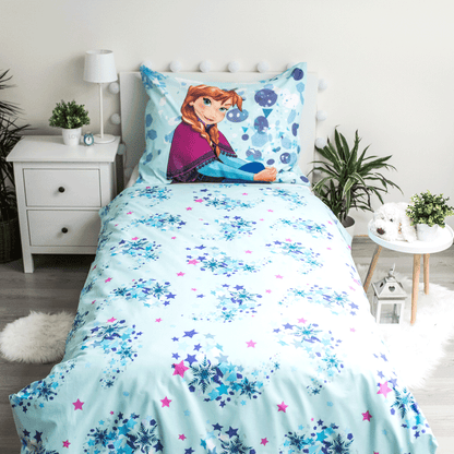 Disney Frozen Dekbedovertrek 140x200 Glow in the Dark Duurzaam 2in1 Licht Blauw