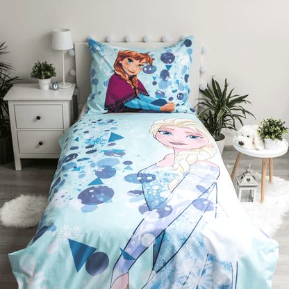 Disney Frozen Dekbedovertrek 140x200 Glow in the Dark Duurzaam 2in1 Licht Blauw