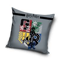 Harry Potter Kussen 40x40 incl Vulling Zweinstein/Hogwarts Huizen