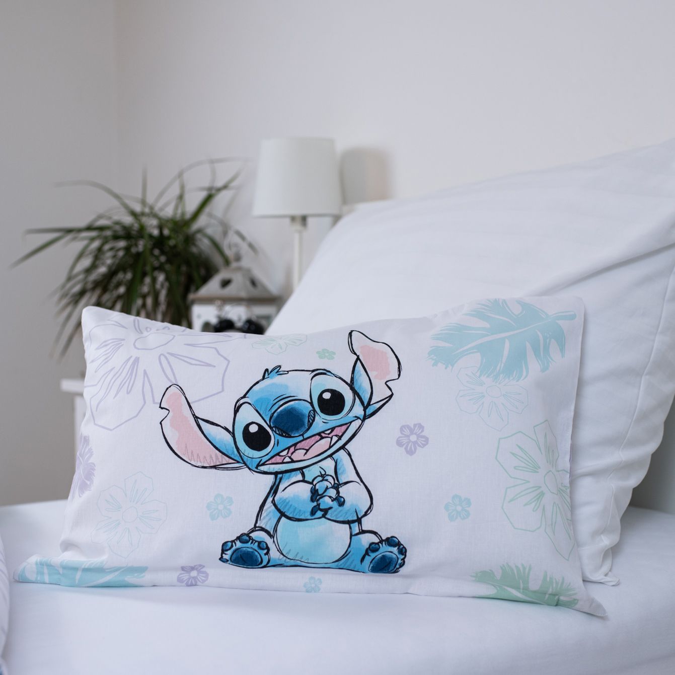 Disney Lilo Stitch Dekbedovertrek 100x135 2in1 Duurzaam Ohana Wit