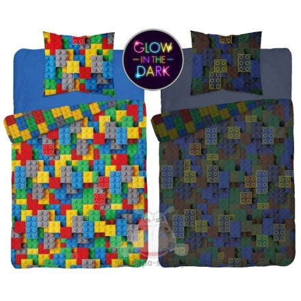 Blokken Bricks Dekbedovertrek 140x200cm Katoen Duurzaam 2in1