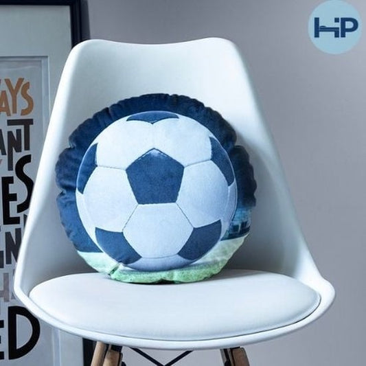 Voetbal sierkussen Voetbal gevuld diameter 33cm