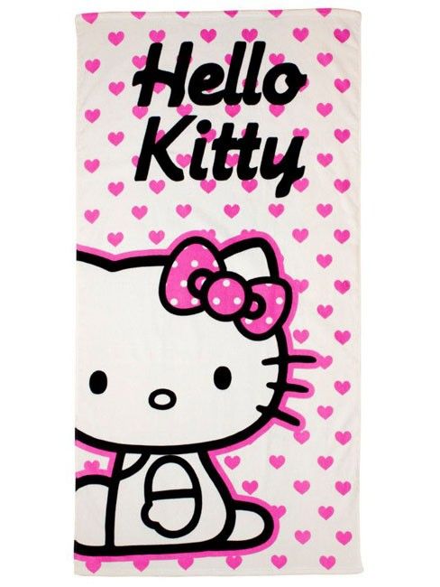 Hello Kitty Handdoek Hartjes